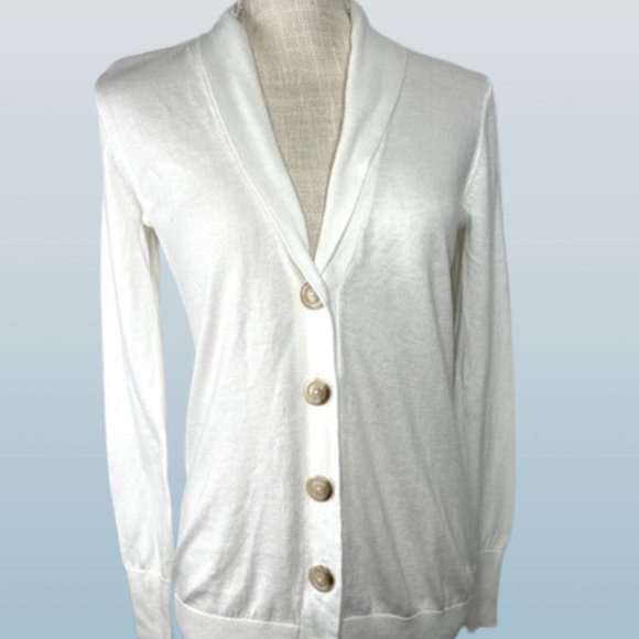 Old Navy Sweaters - Old Navy White Cardigan Sweater with Shawl Lapels
